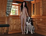Vorbereitung zu einem Akt Shooting mit Doggen - Preparing of a nude-shooting wit Great Danes
